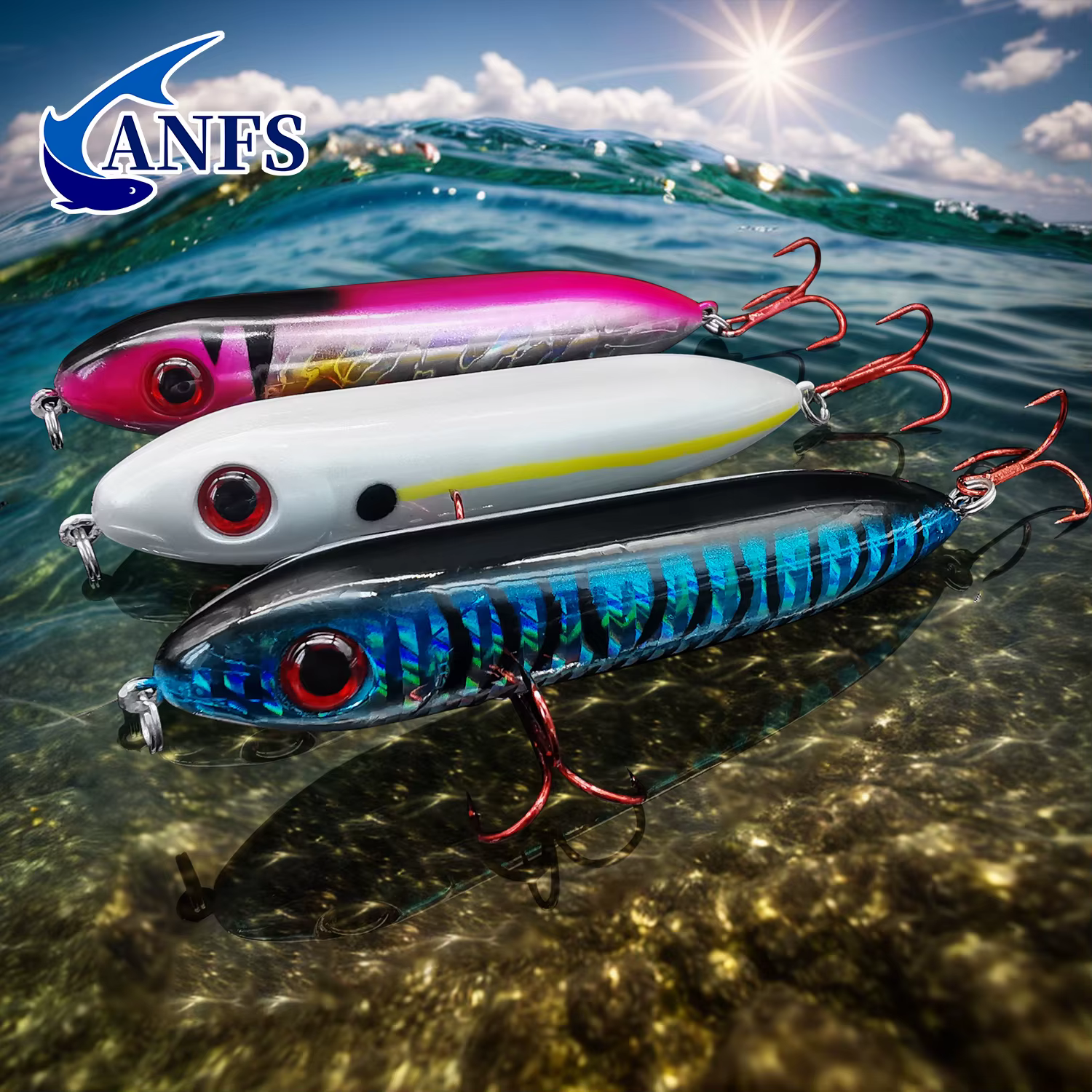 ANFS 1pc/3pcs Supreme Realistic Topwater Fishing Lure-Pencil Artificial Bait For for Saltwater & Freshwater