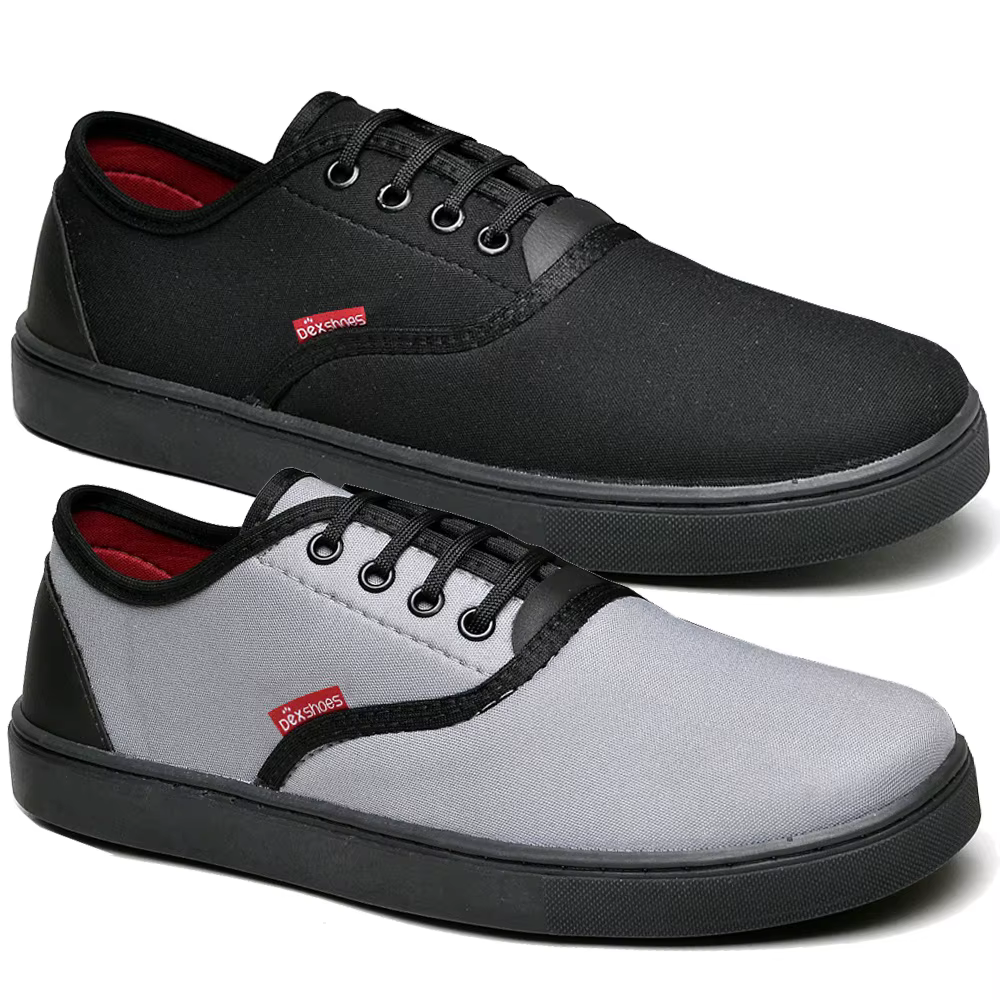 Men's Tennis Shoes Casual Shoes Black and Grey Kit 2 Paired from 37 to 46