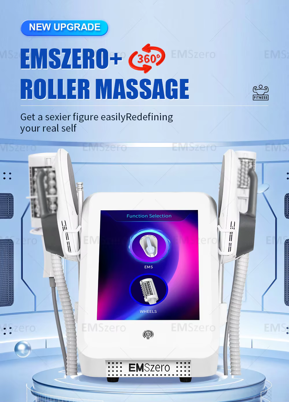 Emszero 6500W Powerful Inner Ball Roller Machine Body Massage RF Fat Burning Lymphatic Drainage Instrument for Salon machine