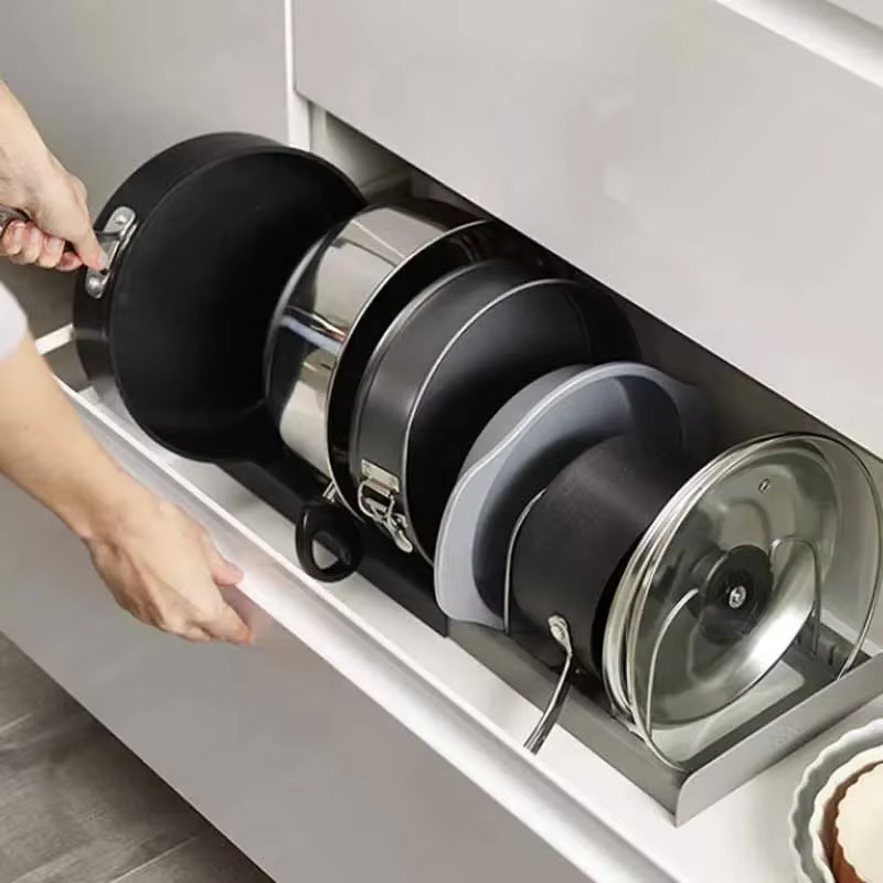 Kitchen Accessories Pot Rack, Pot Fan Kitchen Cast Box, storage cabinet Kitchen Holder Fan, Pot Lid Lid Rack