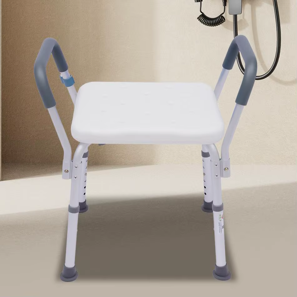 Shower chair with armrests Shower stool height adjustable Bathroom chair for seniors Pregnant women Disabled