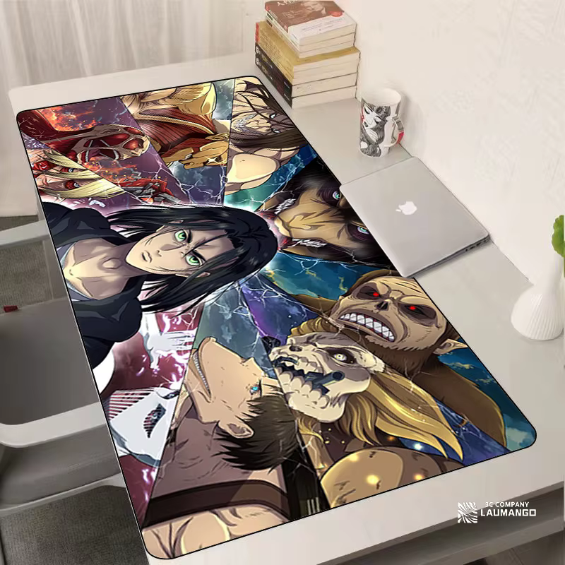 Attack On Titan Mouse Pad Gaming Accessories Keyboard Large Rubber Desk Mat Anime Computer Carpet Pc Gamer Non-slip Mousepad Xxl