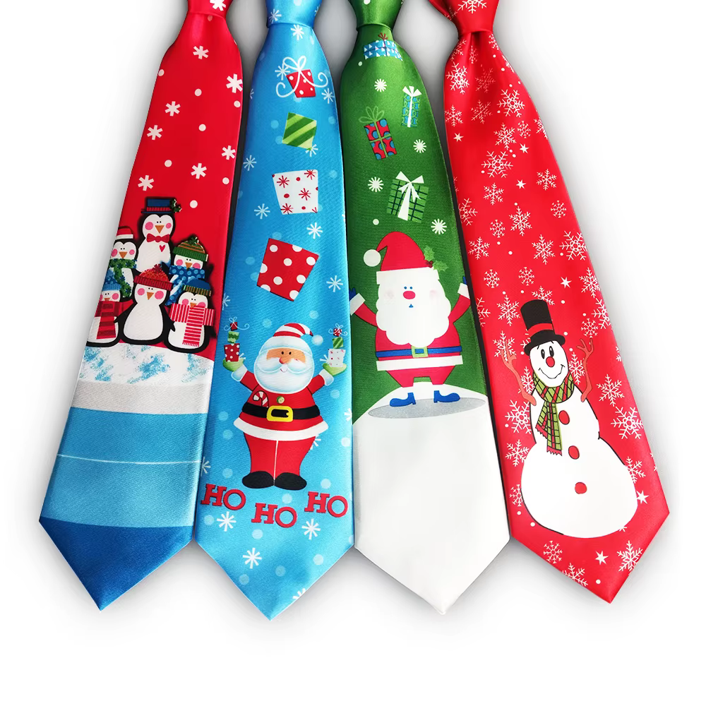 EASTEPIC Men's Neckties Light Thin Christmas Ties for Men Children's Toys Holiday Party Santa Claus Xmas Tree Snowflake Snowman