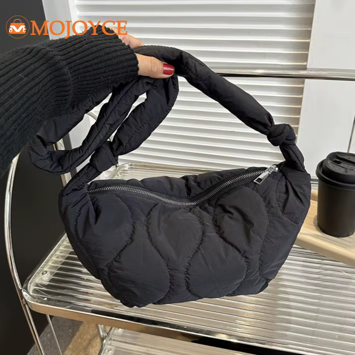 2023 Autumn&Winter New Embroidered Thread Shoulder Bag Fashion Cotton Women Small Crossbody Bag Designer Solid Color Satchel Bag