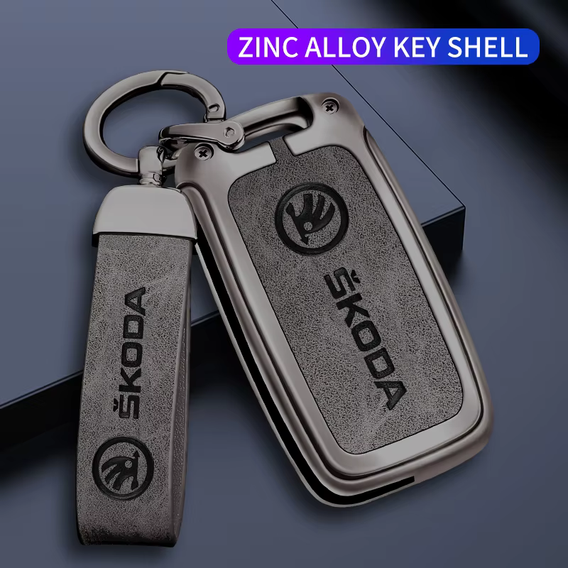 Car Flip Remote Key Fob Case Cover Protector Shell Bag For Skoda Octavia A5 A7 Fabia Superb Kodiaq Karoq Keychain Accessories