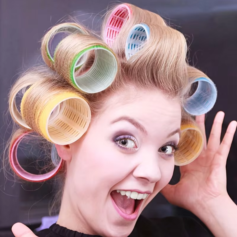 1bag Self-Grip Hair Rollers Heatless Hair Curlers No Heat Hair Bangs Volume Self-adhesive Hook Curlers DIY Styling Tool