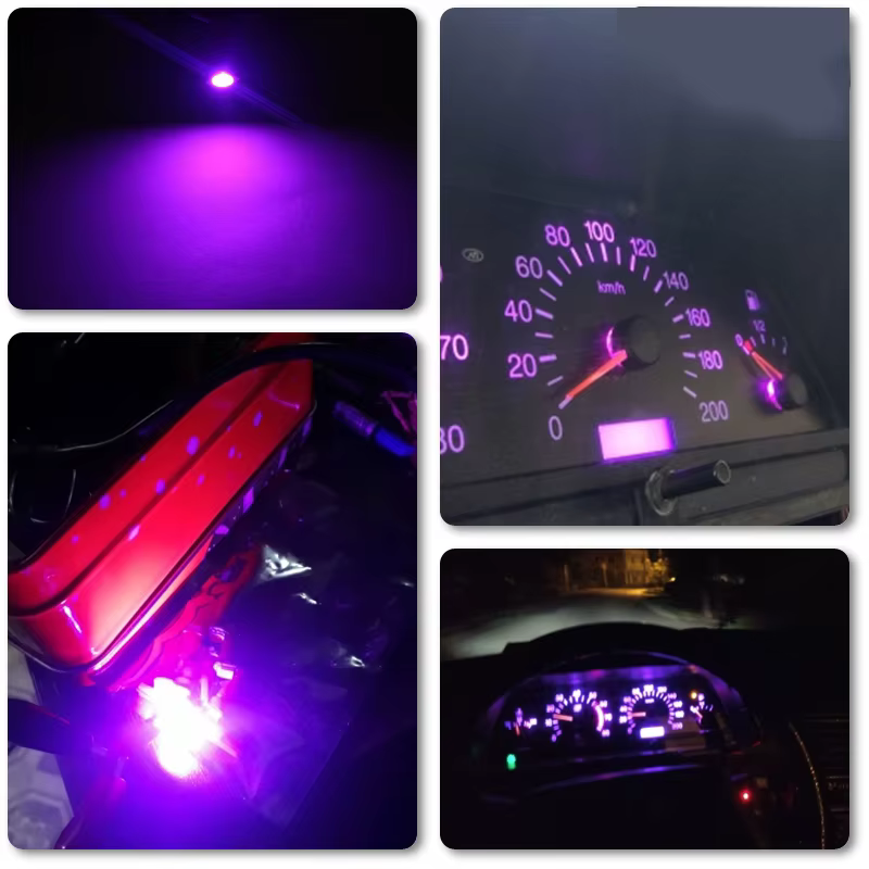 10x 5050 1SMD T5 B8.5D Led Bulbs Pink Purple Universal Fit For Car Dashboard Warning Indicator Car-Styling T5 Led Bulb