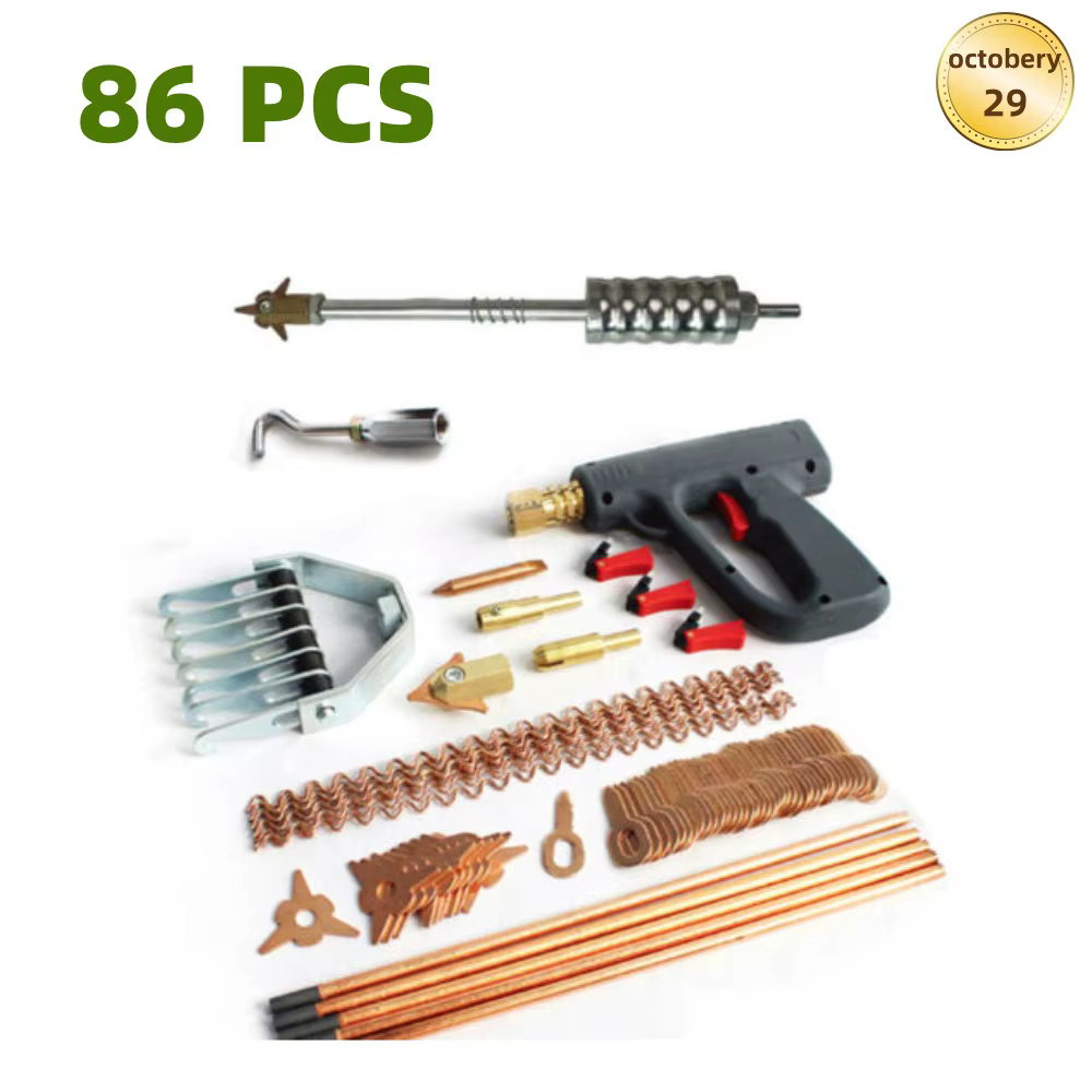 86Pcs Dent Puller Kit Car Repair Tool Hand Body Spot Welder Gun Welding Machine