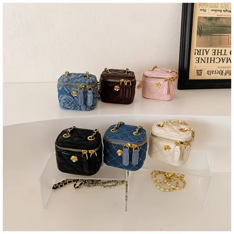 New Fashion  Children's Bag Girl Baby Lingge Chain Bag Girl Crossbody Bag Handbag Bags For Girls  Free Shipping  Kids Bag