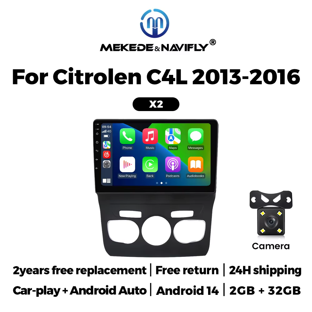 MEKEDE&NAVIFLY 10'' Wireless Carplay Android Auto Smart system For Citroen C4 C4L DS4 2013-2016 Multimedia Navi GPS FM autoradio