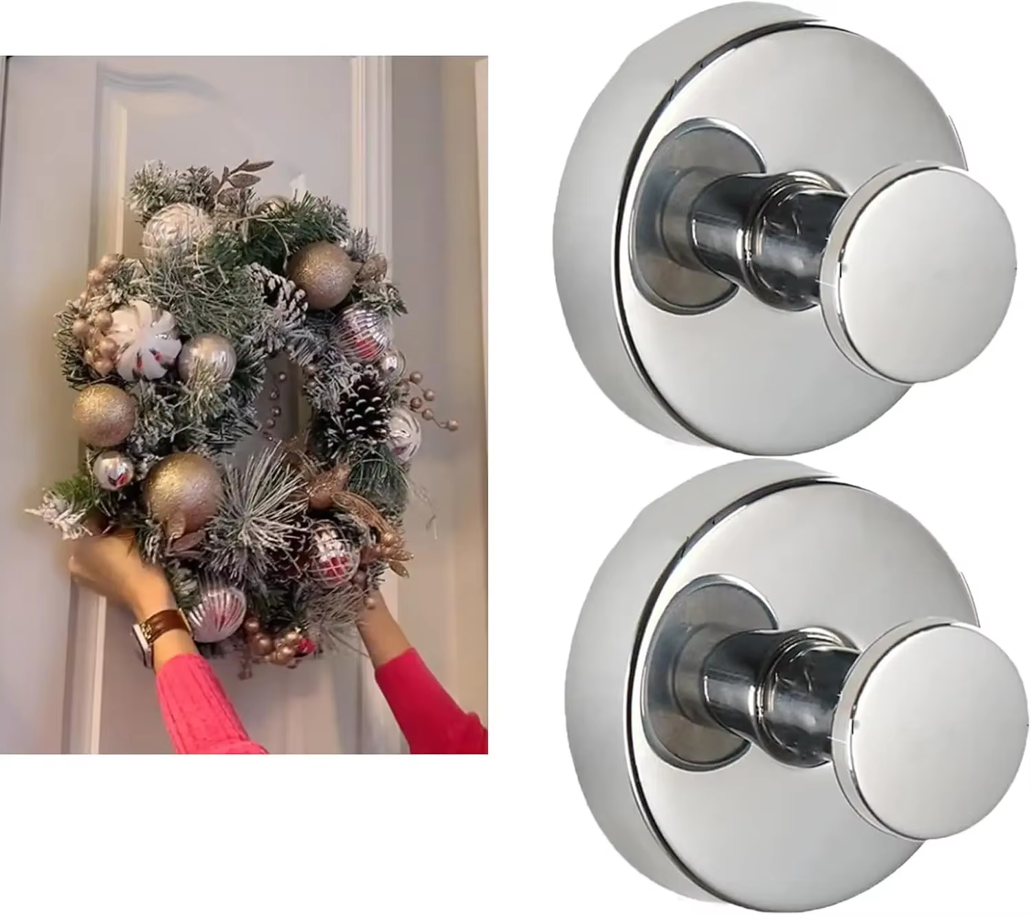 Suction Cup hook for wreath, wreath hook, front door suction cup, wreath door Flake suction cup, 2 pieces