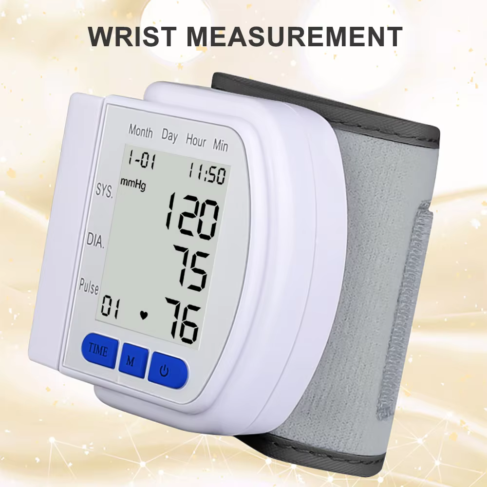 Rechargeable LCD Display Wrist Blood Pressure Monitor Tonometer Tensiometer Automatic Digital Pulsometer Sphygmomanometer Family