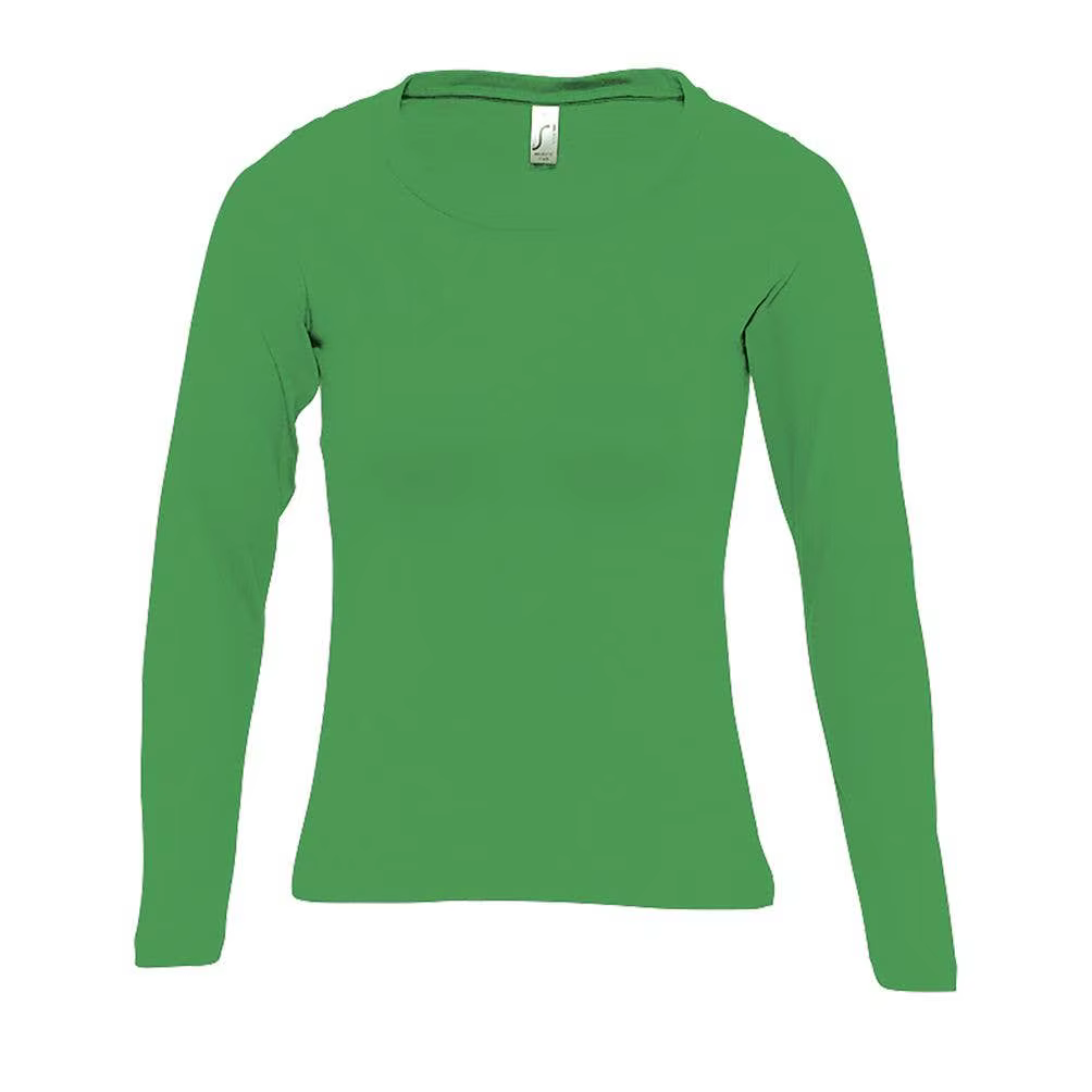 MARNAULA.MAJESTIC women's round neck long sleeve T-shirt size = S COLOR = Meadow Green