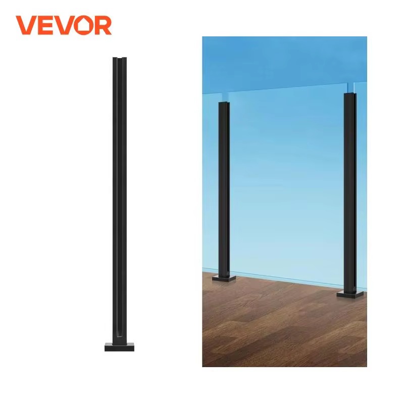 VEVOR Glass Clamp, 41.34" Height Glass Railing Bracket for 0.39 "-0.47 " Thickness Tempered Glass,  Stainless Steel Glass Clamp