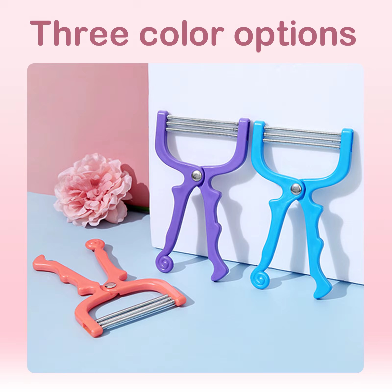 Facial Hair Removal Tool Facial Grooming 3 Spring Threading Stick Applicator Scraper Removal Epilator Manual Full Body Epilator