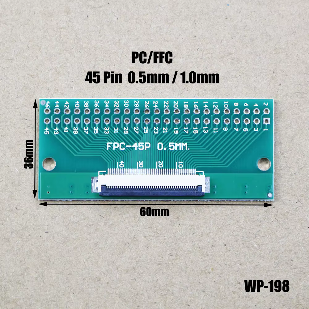 1Pce flexible cable adapter empty board 45 pin double-sided FPC/FFC0.5mm to 1.0mm to 2.54 flexible cable adapter connector