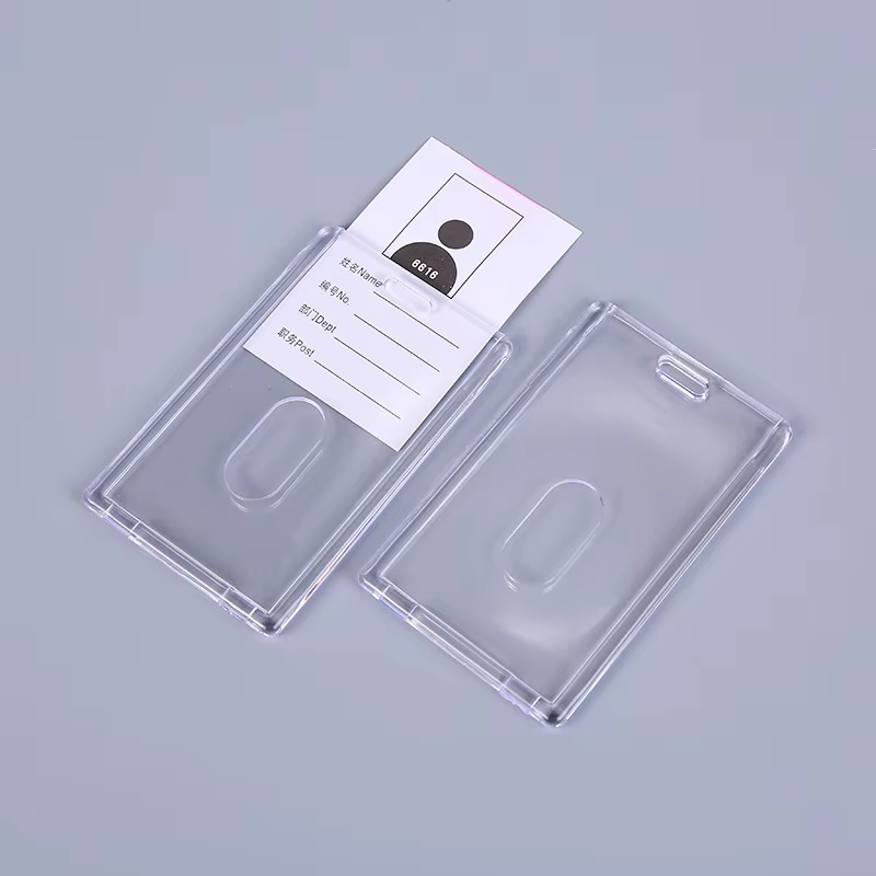 1PCS Card Cover Case Badge Holder Transparent AcrylicFactory Company Office Staff Employee's ID Name Tag Pass Bus Card Sleeve