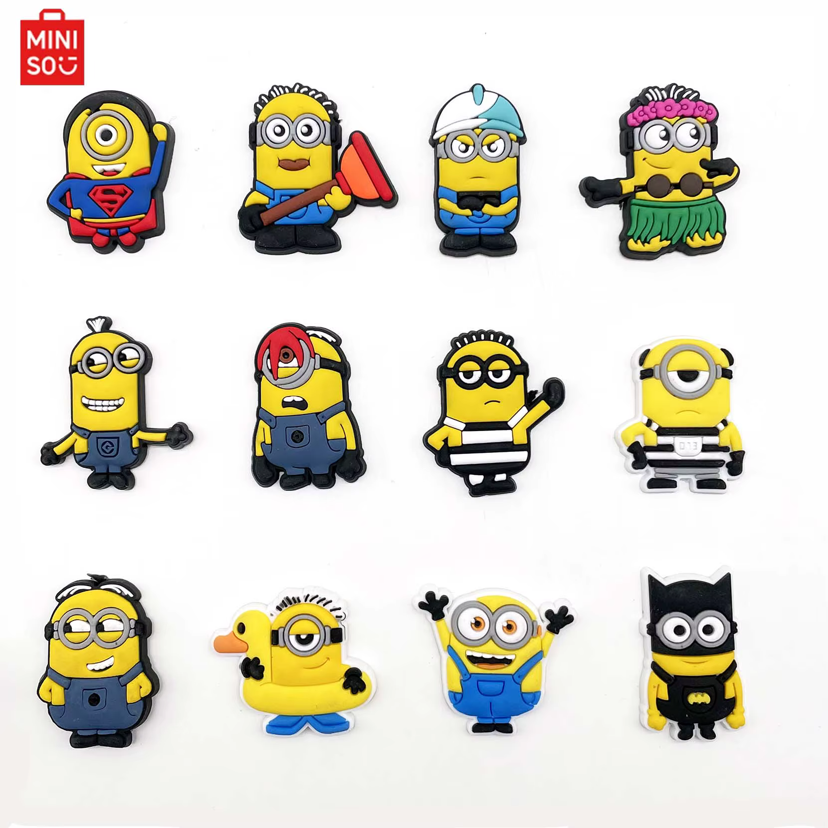 MINISO 12pcs/set Cartoon Shoes Charms PVC Accessories DIY Shoe Decoration For Clogs Sandal Garden Buckle X-mas Gifts