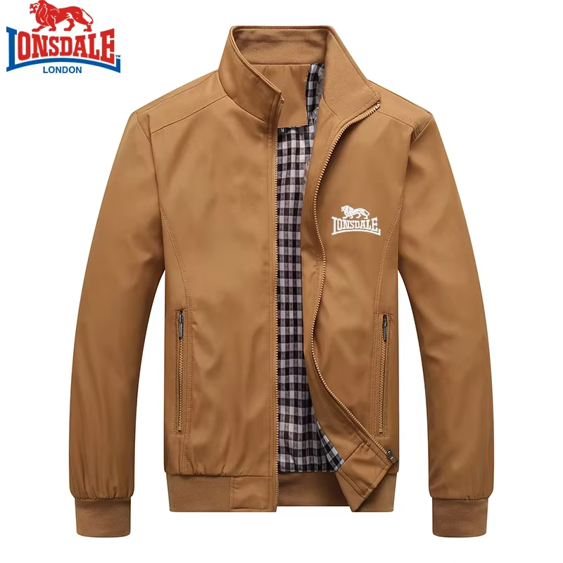 Embroidered LONSDALE Spring and Autumn Casual Solid Color Fashion Slim Fit Bomb Jacket Jacket Baseball Jacket Men's Jacket M-6XL