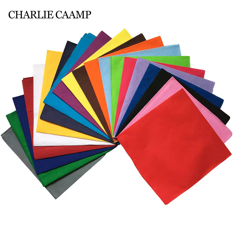 Cotton Solid Color Bandana Cycling Hip Hop Square Scarf Headband Outdoor Sports Street Dance Hijab Women Men Boys Girls Scarves