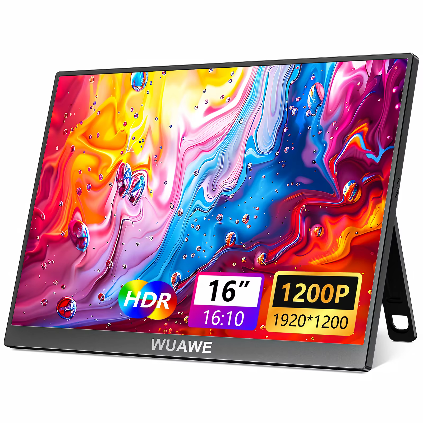 WUAWE Portable Monitor 16 inch 1920x1200P 16:10 IPS Travel Monitor for Laptop,USB C HDMI Portable Laptop Monitor HDR Freesync
