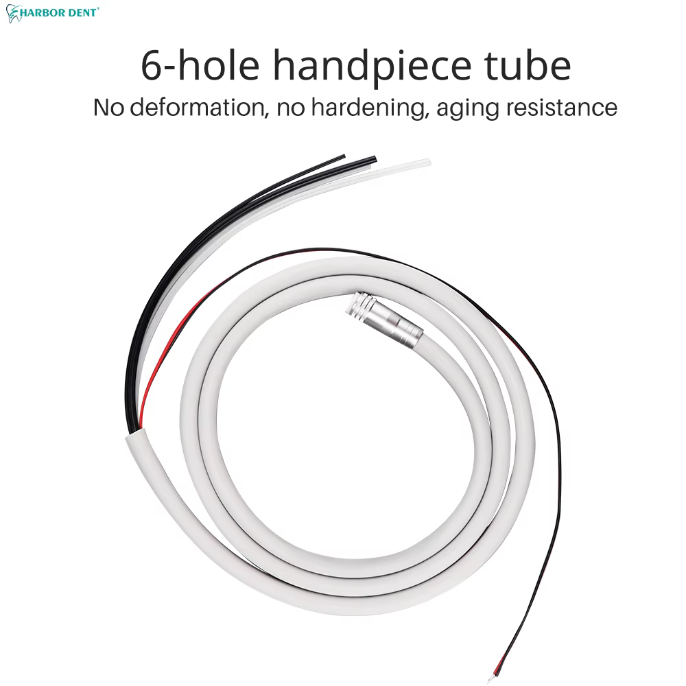Dental 6 Holes Silicone Fiber Optic Tubing Hose For Handpiece 6 Holes High Speed Handpiece Tube Pipe