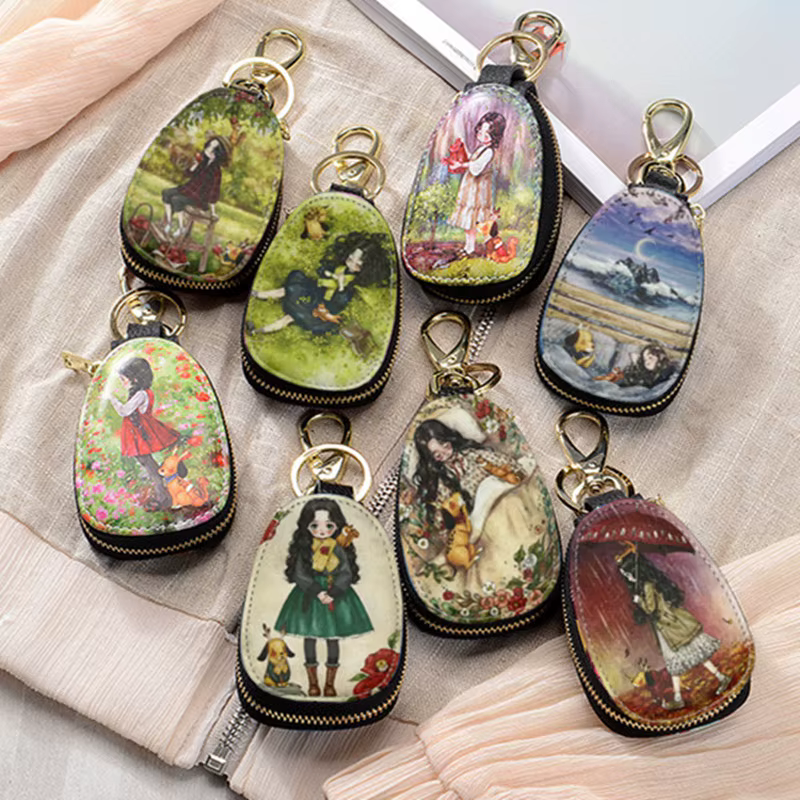 General car key case lighter bag cartoon protection cover men and women key case Porta Chaves Purse Porta Chave Funda Llave A-19