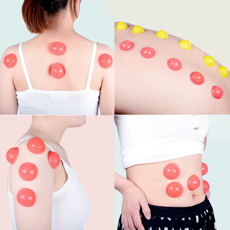 12Pcs Silicone Massage Jars Cupping Set Chinese Therapy Body Massager Anti Cellulite Vacuum Cans
