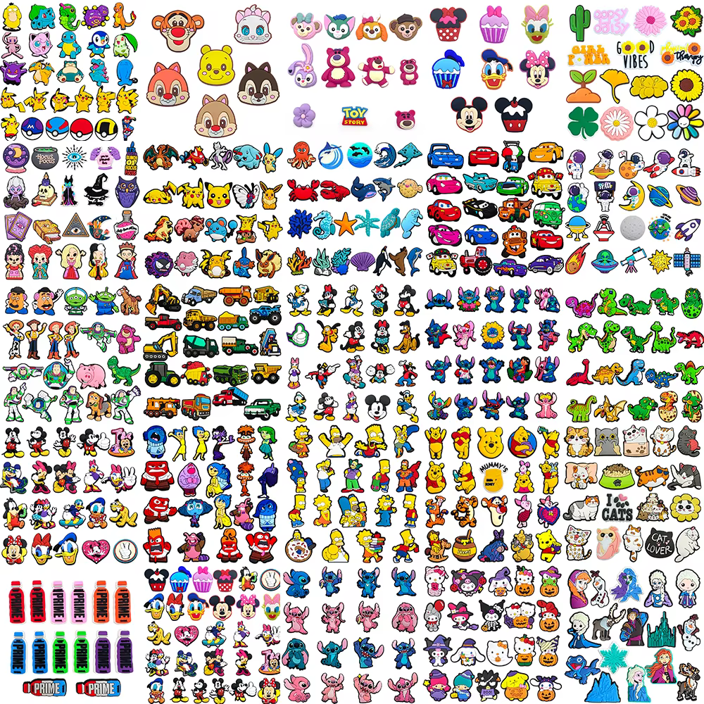 MINISO 25 sets Disney Cartoon Anime Shoe Charms Accessories PVC Shoe Decrations Wristband Buckle Kids X-mas Gifts