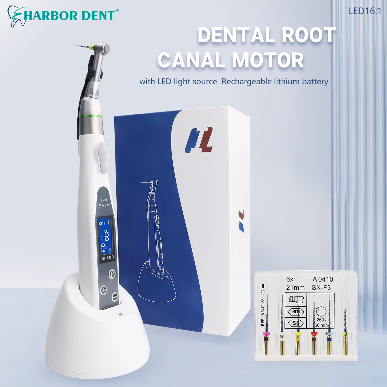 EndoMotor 16:1 Dental Reduction Equipment Wireless Endo With LED Light Imported Motor Root Canal Instrument Dentist Tips