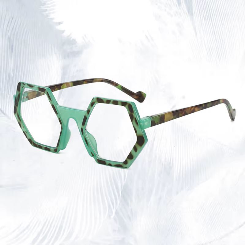 Vintage Polygon Reading Glasses for Men Women Anti Blue Light Farsightedness Eyewear Transparent HD Presbyopia Eyeglasses +2.5