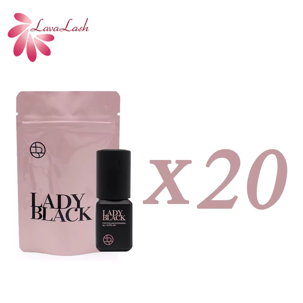 Korea 5ml Lady Black Glue Fast Drying Strong Eyelash Extension Glue Retention 4-5 Weeks Lash Adhesive Low Irritation cola