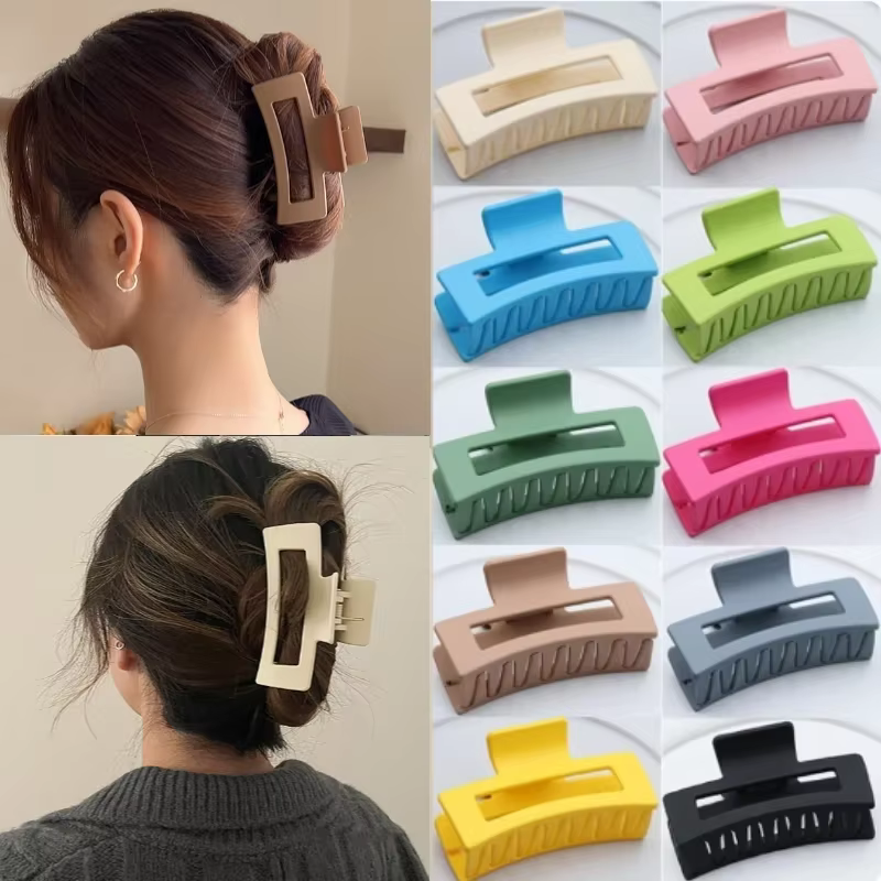 Korean Version of Ins High-end Matte Women's Rectangular Large Shark Clip Hair Accessories for Women
