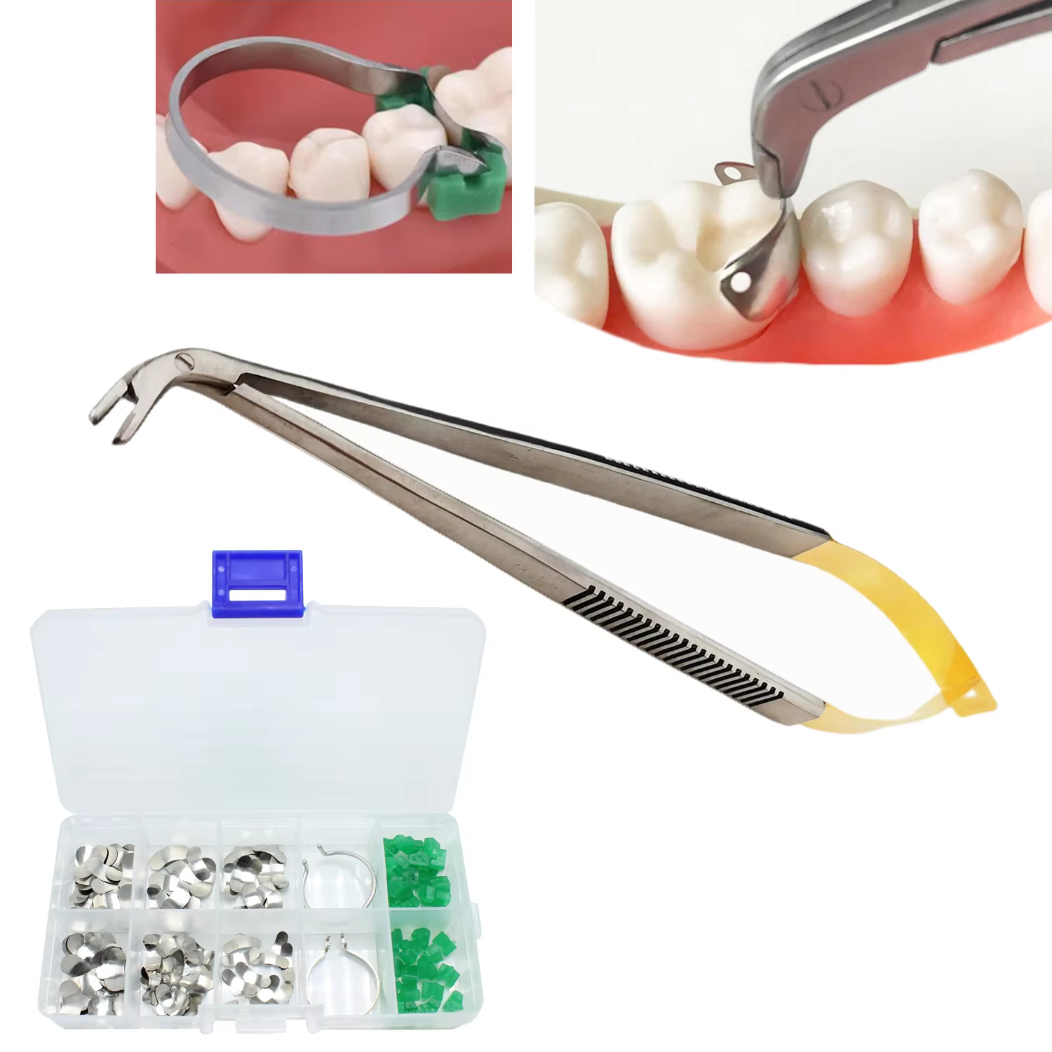 Dentist Fillings Matrix Holder Clamp Matrices Placement Tweezer Dental Sectional Matrix Contoured Metal Matrices Bands