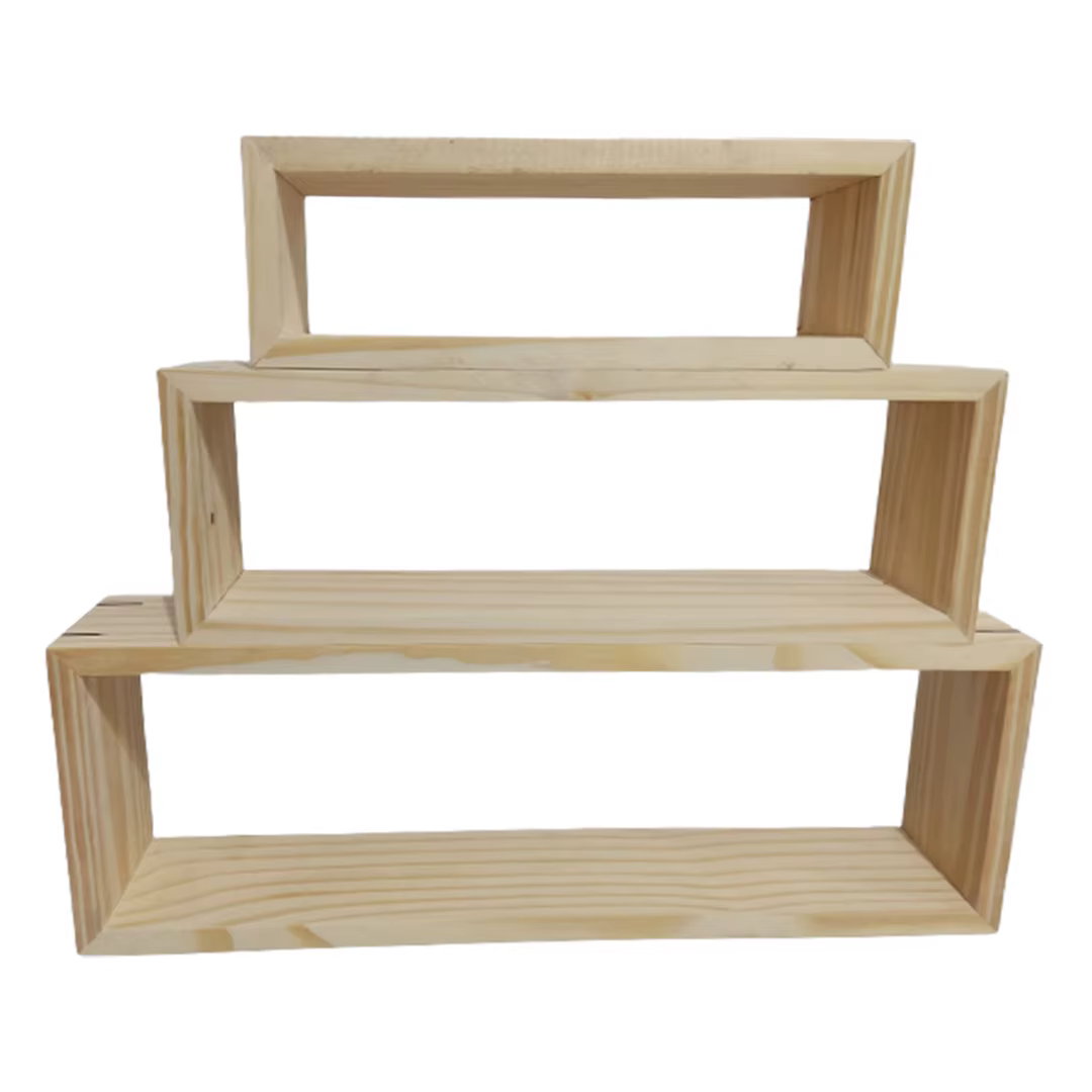 RIKINTE Niches Rectangular Wood Rustic Wall Shelves Organizer Kitchen Bedroom Living Room Books Plants Decoration