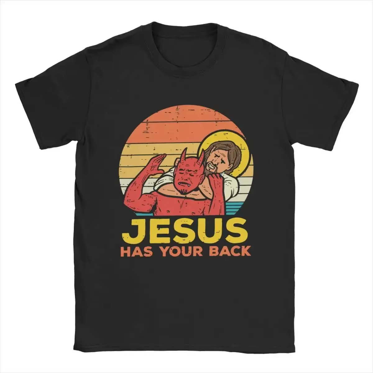 Jesus Has Your Back Jiu Jitsu Retro Christian T Shirts Women And Men Cotton Vintage Short Sleeve Tee Shirt Plus Size Tops 50972