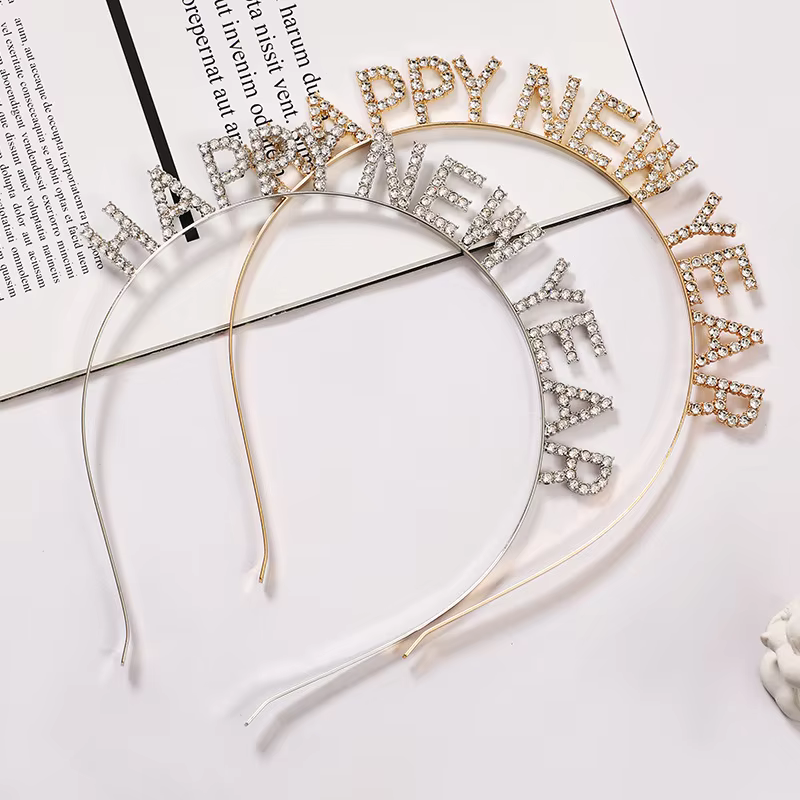 New Year Headdress Christmas Gift Female Jewelry Merry Christmas Headband Korean Style Hair Hoop Rhinestone Crown