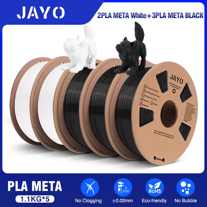 JAYO PLA/ABS/PETG/TPU/PLA PLUS/PLAMeta/ 3D Filament 1.75mm 5Rolls 2.5KG/5.5KG100% No Bubble FDM 3D Printer Materials DIY Gift