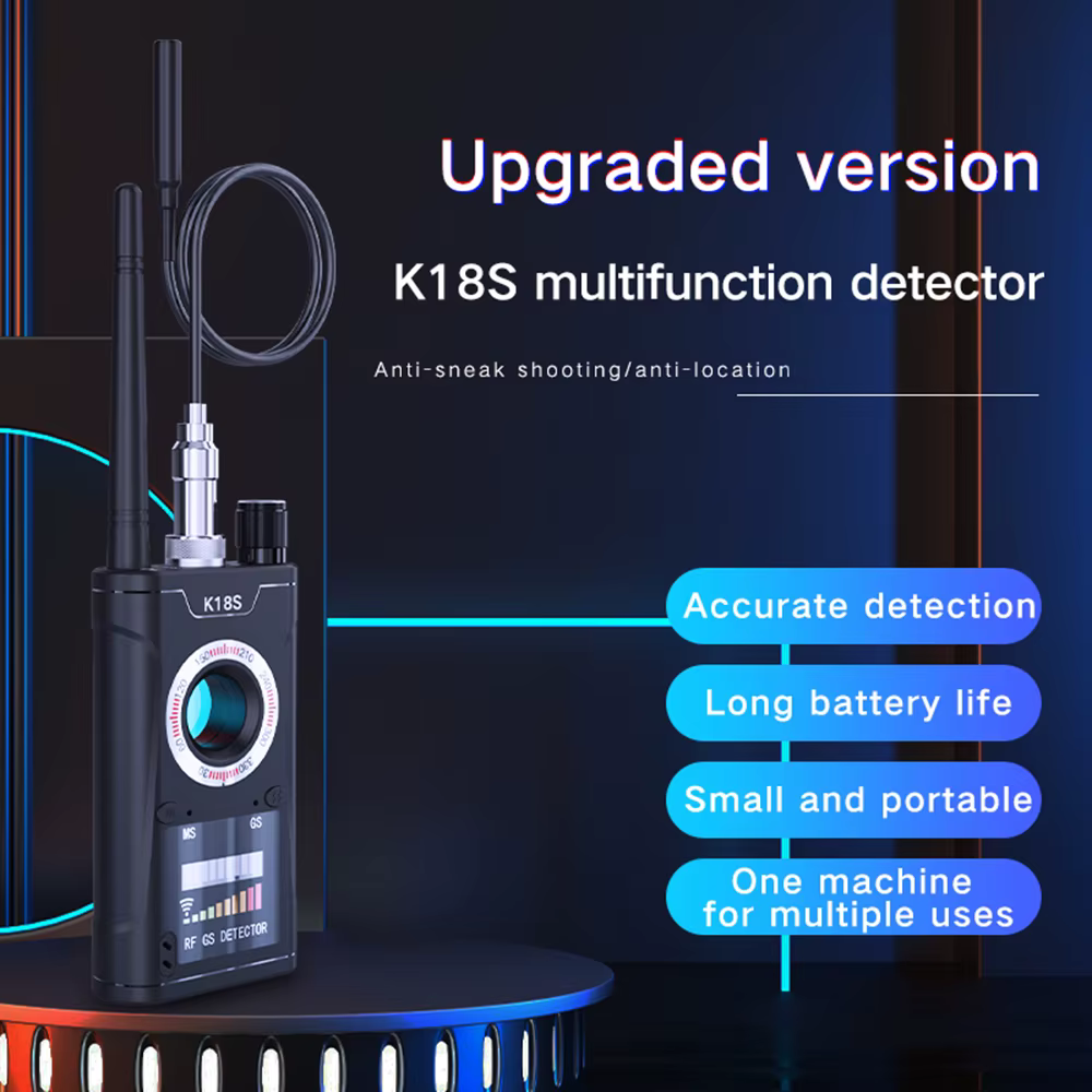 K18S Reverse Camera Detector 1MHz-6.5GHz GSM Audio Error Finder GPS Signal Scanner Upgrade RF Tracker Detect Multi Device Finder