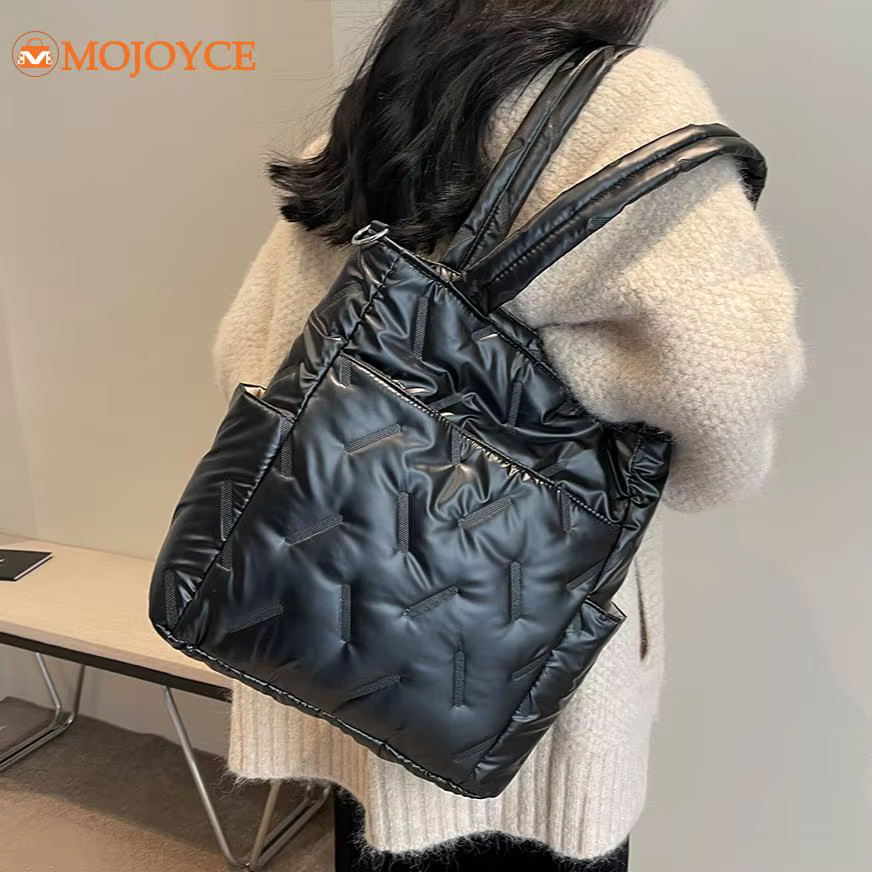 Women Quilted Padded Winter Handbag Puffer Cotton Fashion Crossbody Bag 2023 Ladies Multi Pockets Tote Lattice Down Shoulder Bag