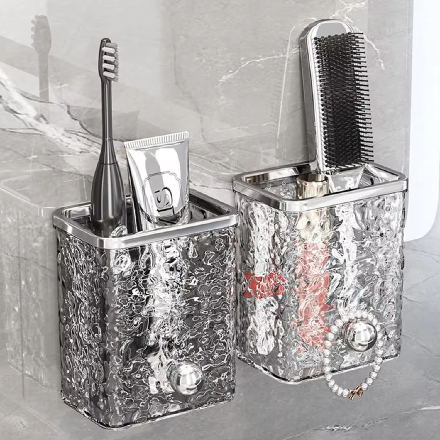 Wall storage box for bathroom, Luxury Style Organization rack, Shower basket, multifunctional storage rack, home living room decoration