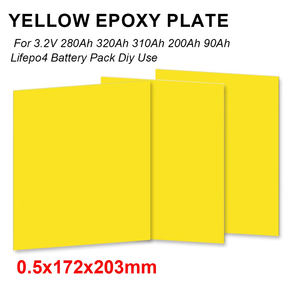 Yellow 3240 Epoxy Plate Insulating Resin Board 203x172x0.5mm for 3.2V 280Ah 320Ah 310Ah 90Ah 12.8V Lifepo4 Battery Pack Diy Use