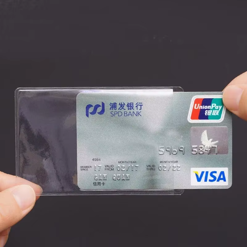 10pcs/lot 60*93mm Transparent Card Protector Sleeves ID Card Holder Wallets Purse Business Credit Card Protector Cover Bags