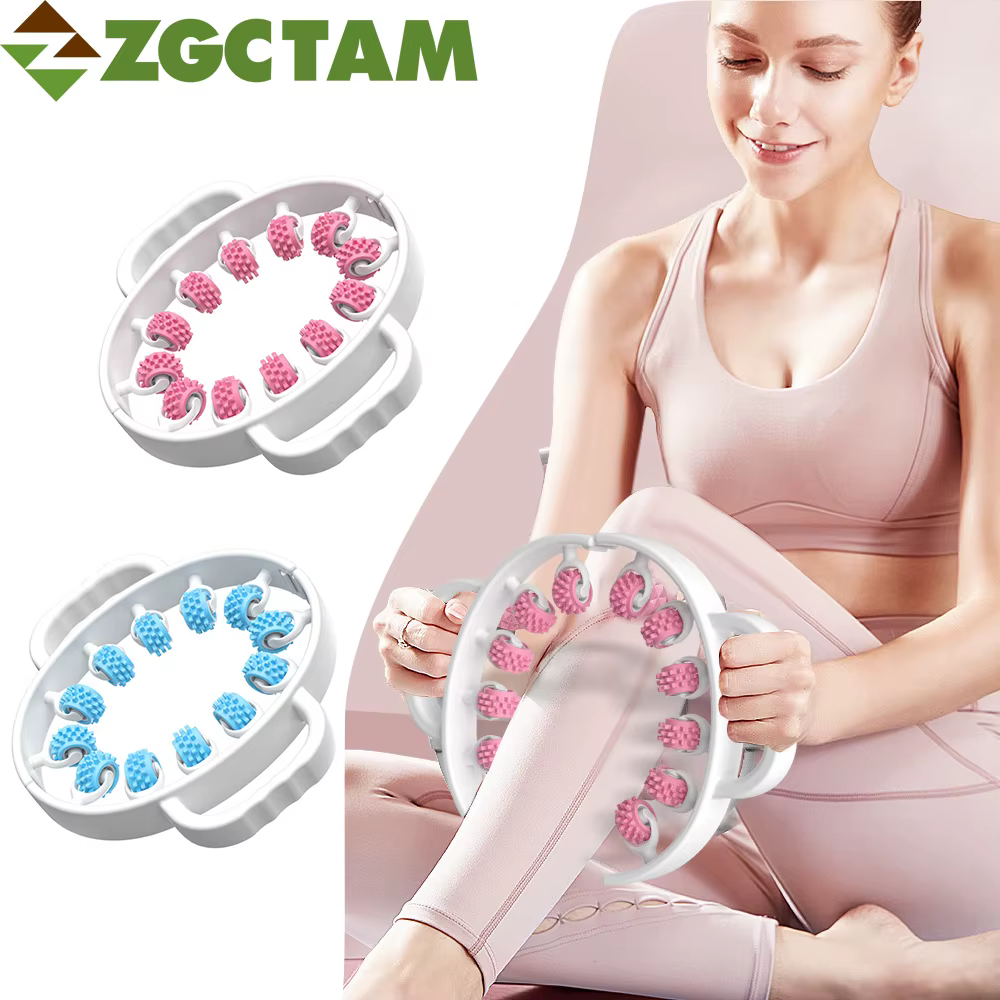 1Pcs Handle Manual Cellulite Massager Roller, Anti Cellulite Massager with Converging& Diverging Roller Technology for Home Yoga