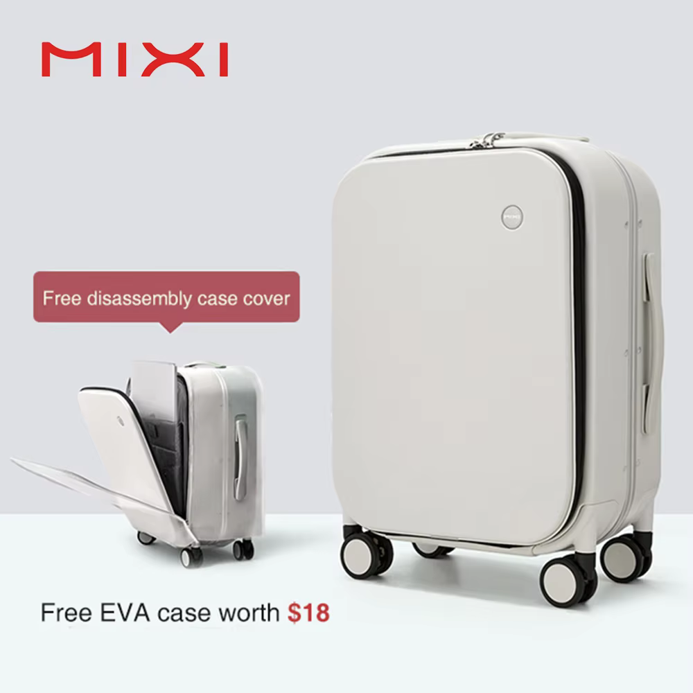 Mixi Brand Luxury Design Carry On Suitcase Polycarbonate Travel Rolling Luggage with 8 Spinner Wheels TSA Lock 18 20 Inch