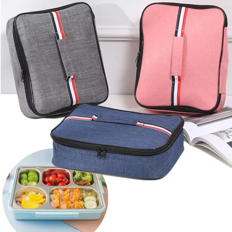 Insulation lunch box, Oxford cloth + aluminum foil cold food cooler, heat bag, handbag, men, women Travel,