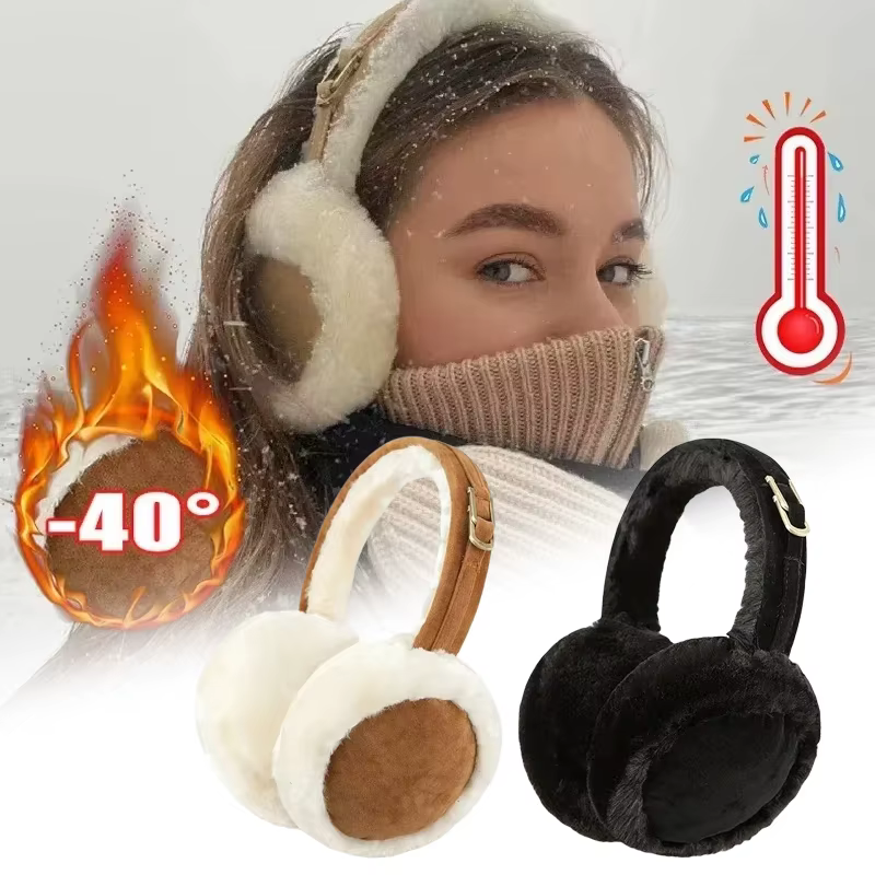 Men Women Universal Autumn Winter Foldable Warm Ear Cushions Plush Fashion Outdoor Cold Proof Solid Color Earmuff for Adults