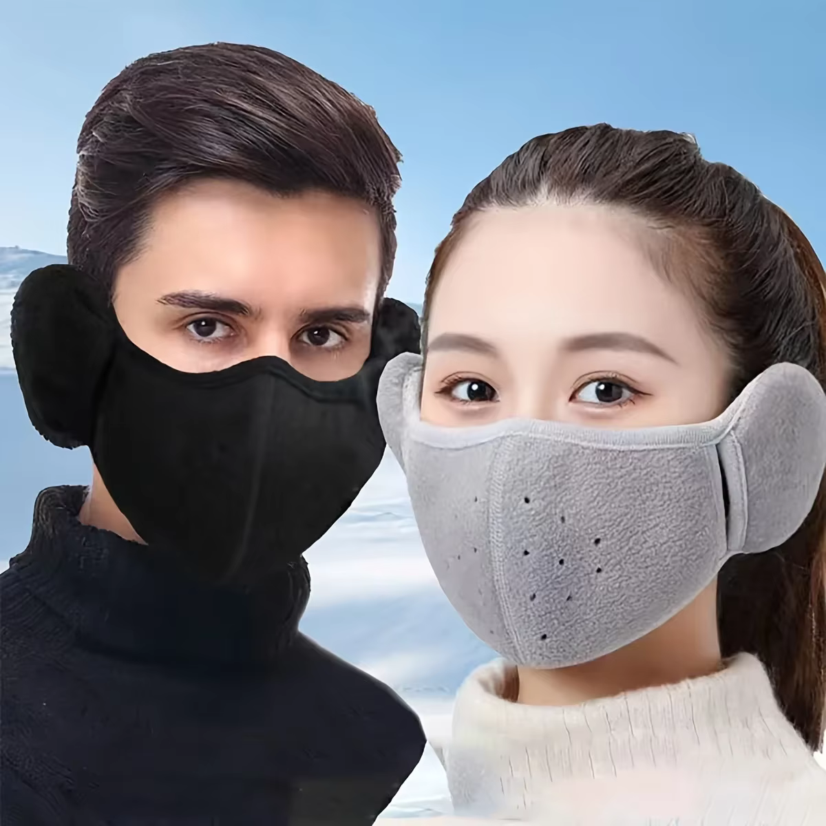1pc-Winter Mask Warm Mask, Full Cover Face Mask Outdoor Windproof Mask, Breathable Thickened Dustproof Reusable Mask 