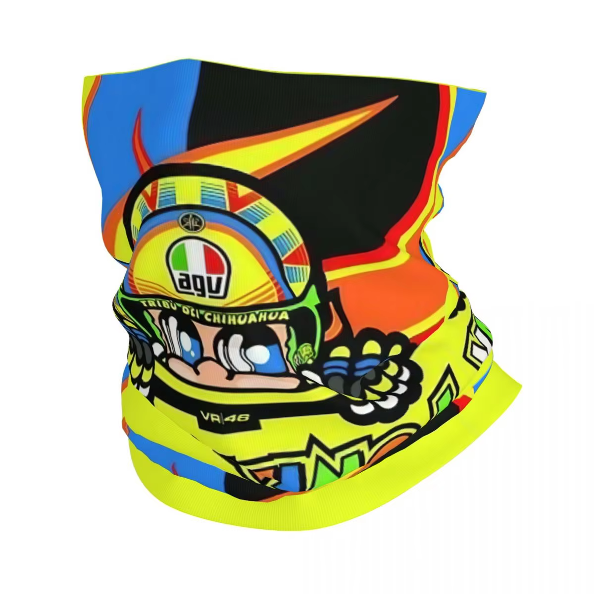 Motorcycle Racing Bandana Neck Cover Printed Rossi Balaclavas Wrap Scarf Warm Headwear Riding Unisex Adult Washable