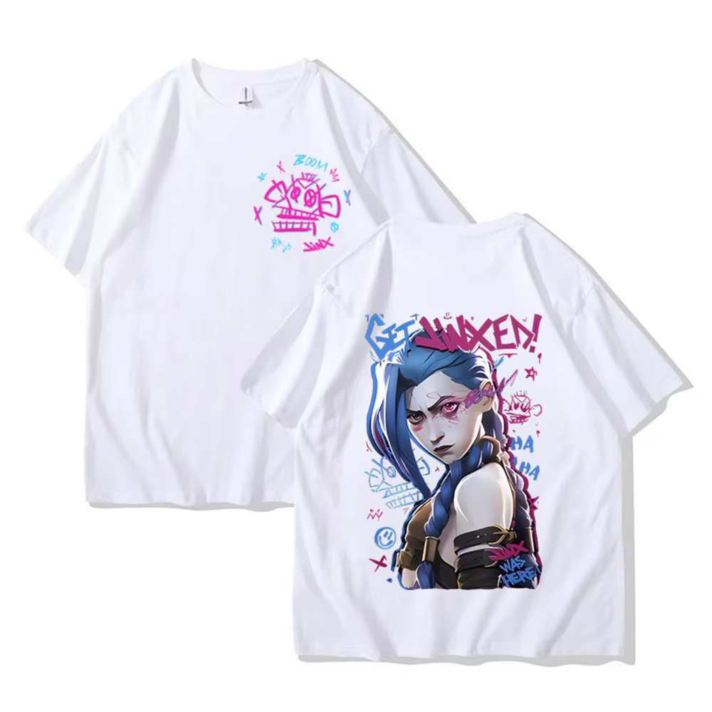 Arcane Jinx Cotton High Quality EU Size Tee anime men Tee harajuku man clothes